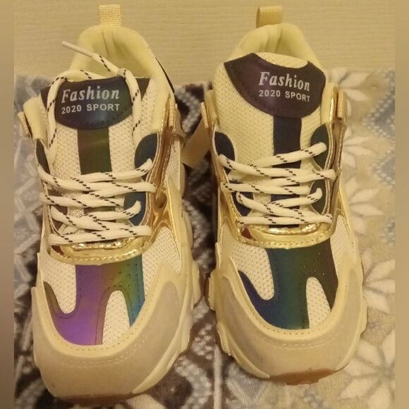 Women's shoes sneakers breathable fresh sponge cake sole round toe mesh - Picture 4 of 4